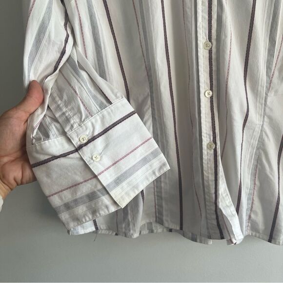 MERONA White Striped Button Down Shirt - Picture 2 of 6